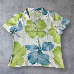 Tommy Bahama Women’s 100% Silk Hawaiian Blouse Size Large (12/14)